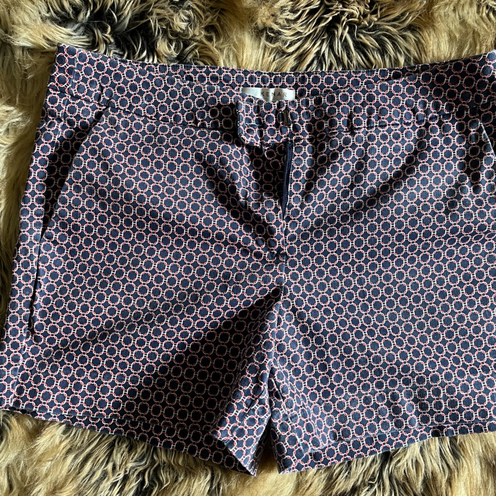 Kenar Navy and Red Geometric Skirt